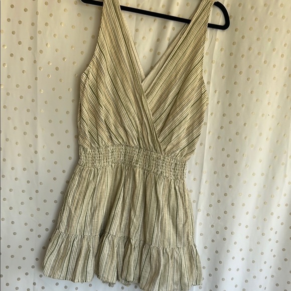 American Eagle Outfitters Striped Cream Romper - Picture 2 of 10